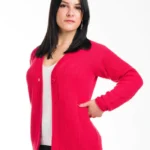 cardigan donna in cotone e cashmere fatto in italia rosso x