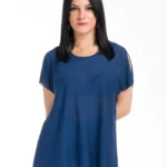 maxi maglia leggera girocollo donna blu x