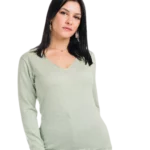 elodi elegante maglia donna cotone cashmere verde acqua