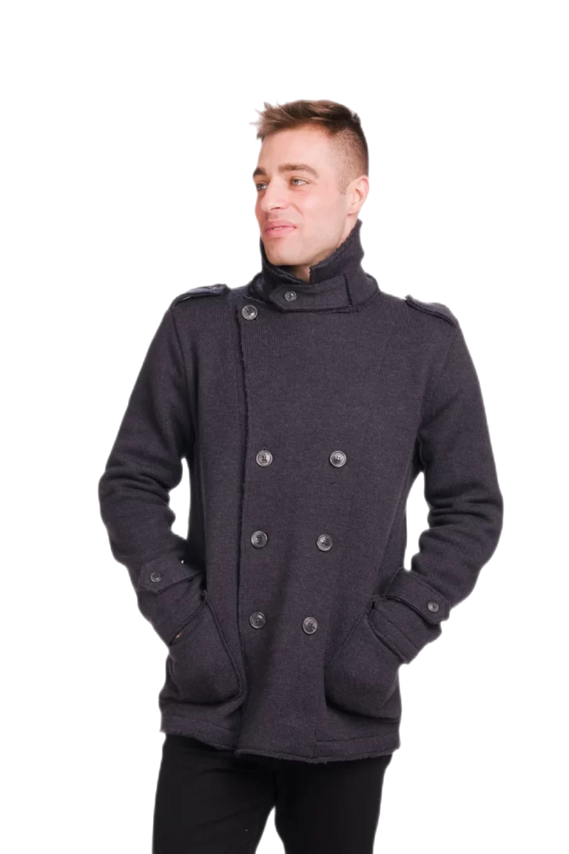 cappotto uomo lana merino grigio