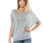 maglia donna pipistrello mohair azzurra